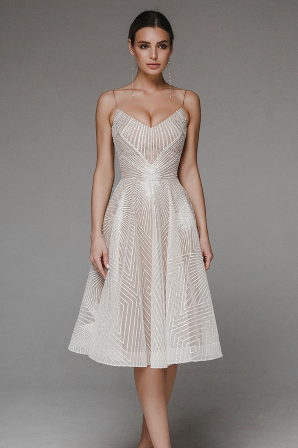 Vita Di Palma™ | Shimmering Geometric Elegance & Flattering A-Line Fit
