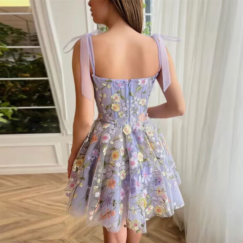 Vita Di Palma™ | Embroidery Floral Corset Dress