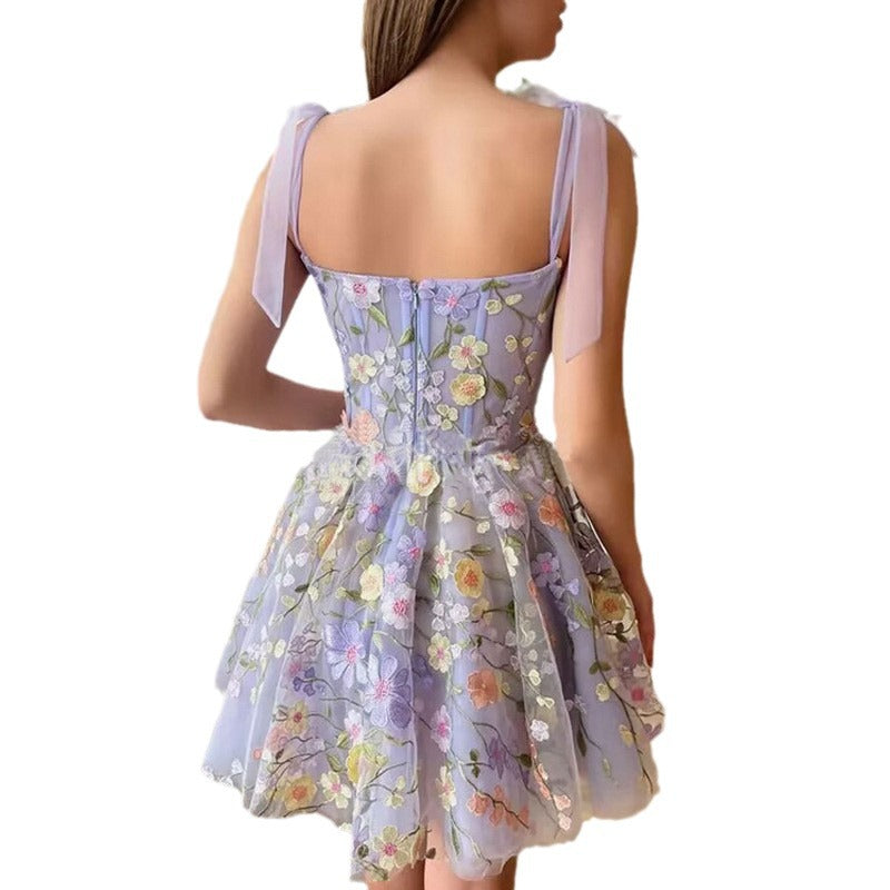 Vita Di Palma™ | Embroidery Floral Corset Dress