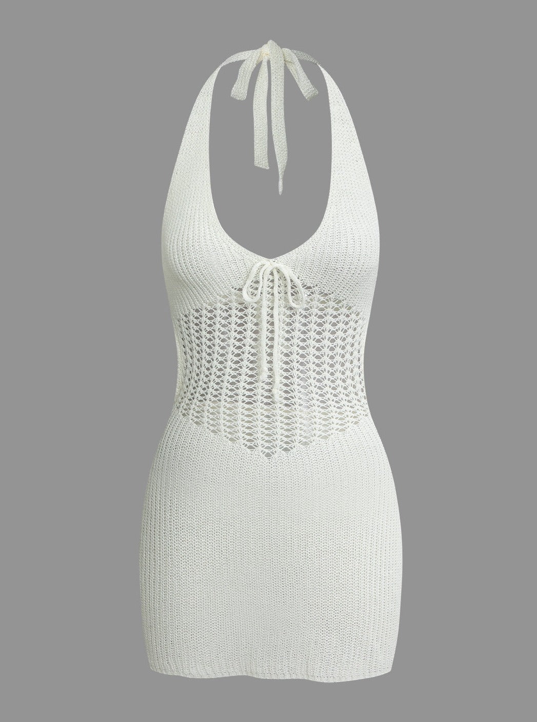 Vita Di Palma™ | Halter Crochet Waist Backless Knit Mini Dress