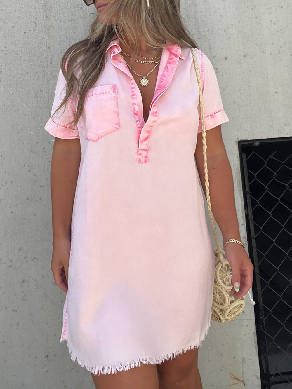 Vita Di Palma™ | Happy Endings Tencel Shirt Dress Pink