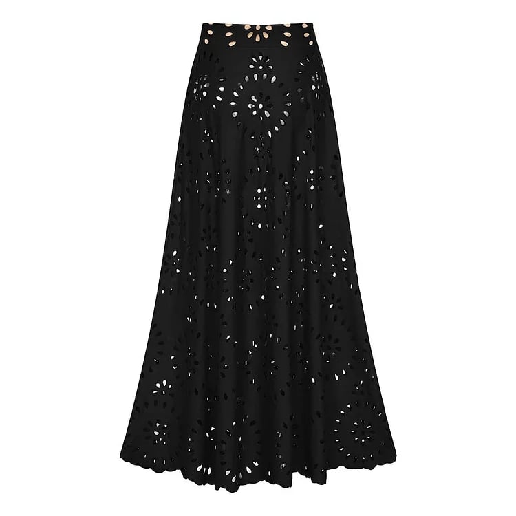 Vita Di Palma™ | Laser Cutting Flower Hollow Flared Skirt Swimsuit Set
