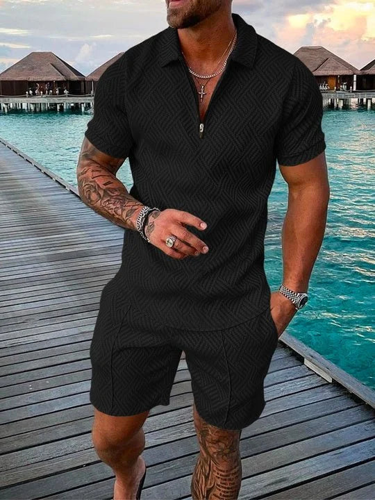 Vita Di Palma™ | Hugo Midnight Black Polo & Shorts Set