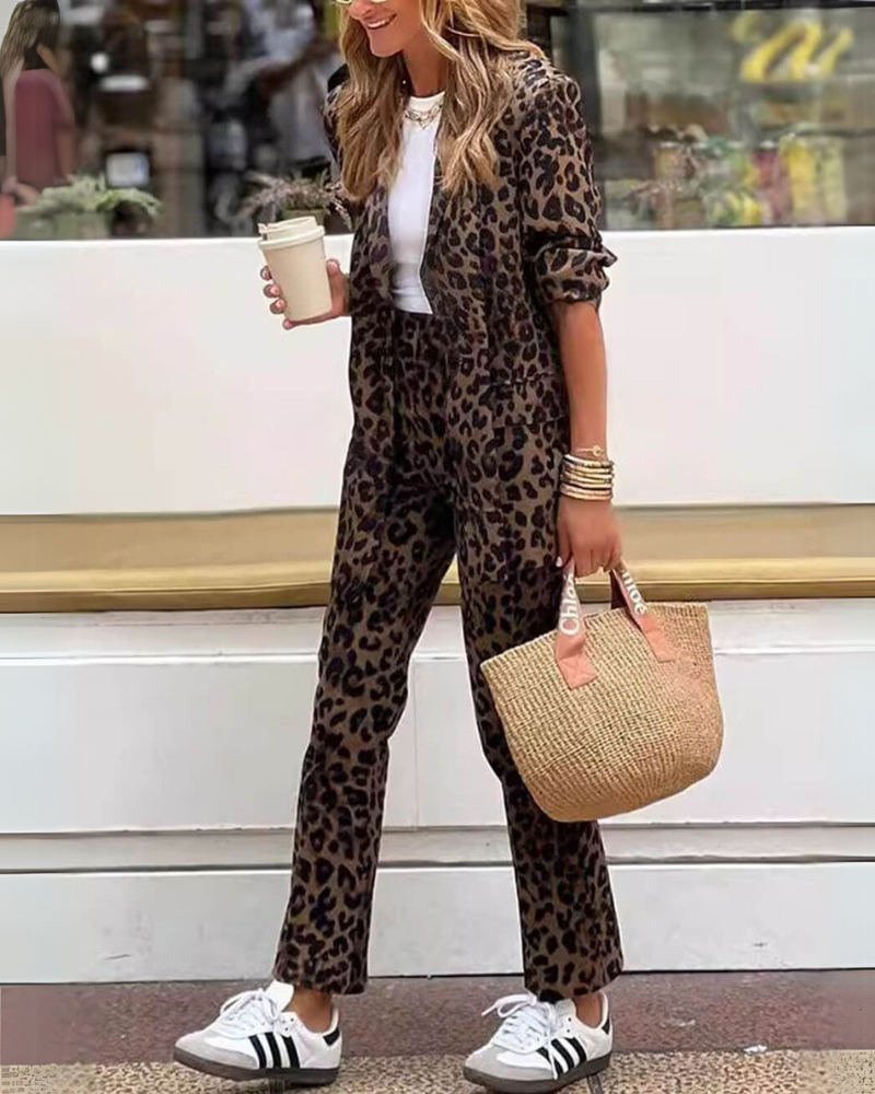 Vita Di Palma™ | Leopard Print Blazer and Pants Set