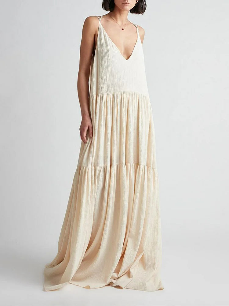 Abby | Deep V-Neckline Maxi Dress