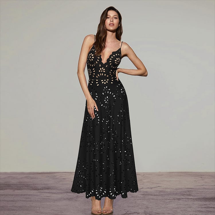 Vita Di Palma™ | Laser Cutting Flower Hollow Flared Skirt Swimsuit Set