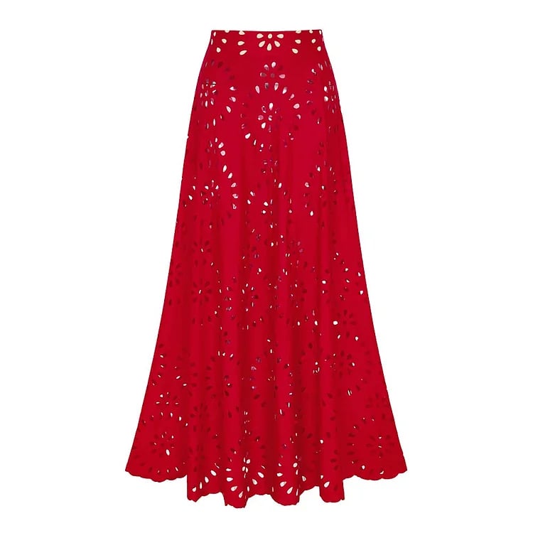 Vita Di Palma™ | Laser Cutting Flower Hollow Flared Skirt Swimsuit Set