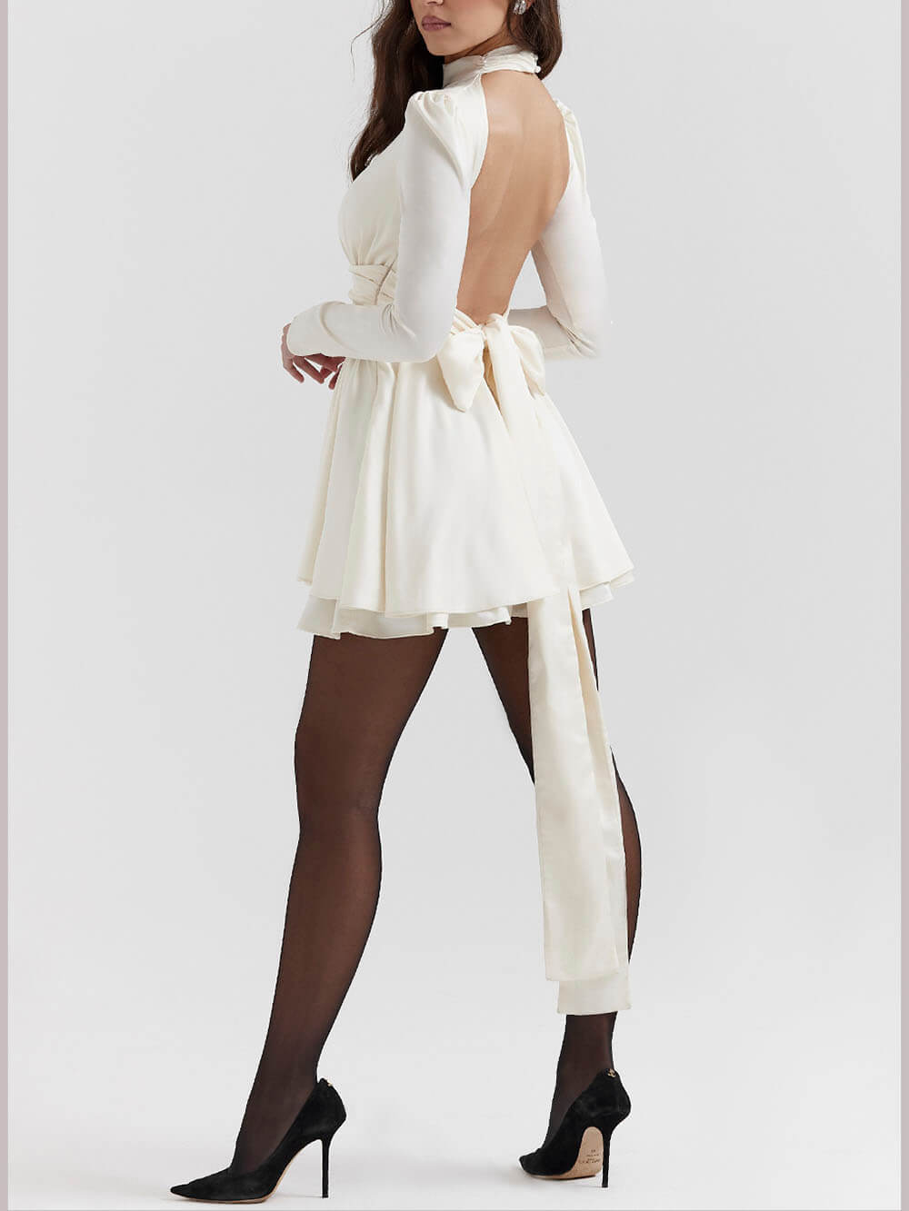 Vita Di Palma™ | Ivory Bow Mini Dress