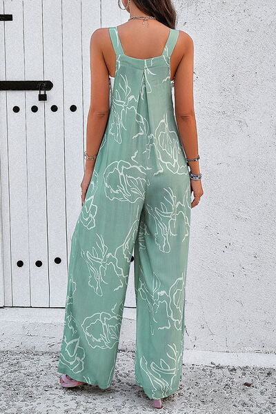 Vita Di Palma™ | Printed Wide Strap Jumpsuit with Pockets