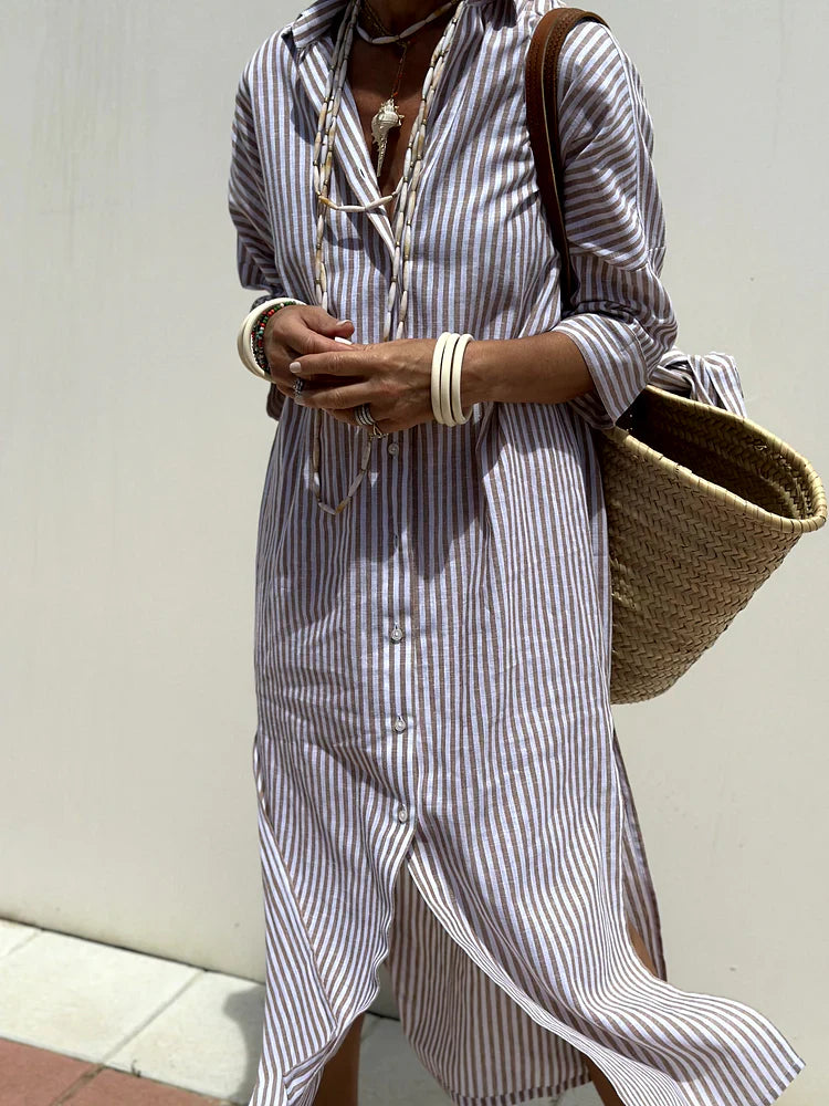 Colen | Classic Striped Shirt Dress