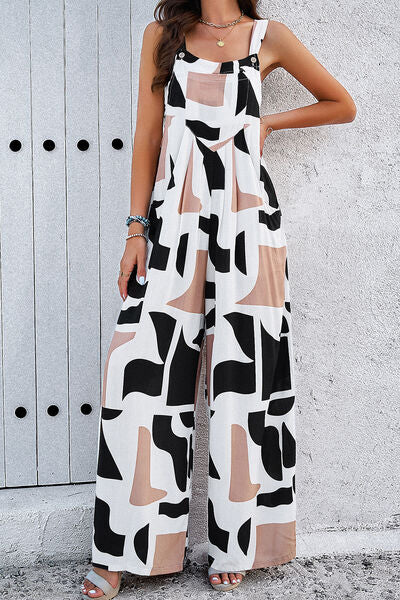 Vita Di Palma™ | Printed Wide Strap Jumpsuit with Pockets