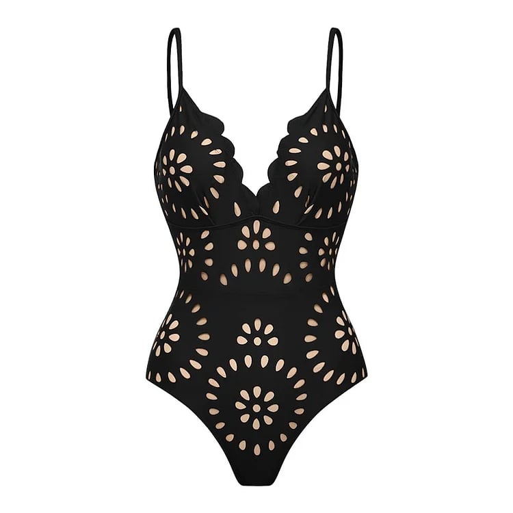 Vita Di Palma™ | Laser Cutting Flower Hollow Flared Skirt Swimsuit Set