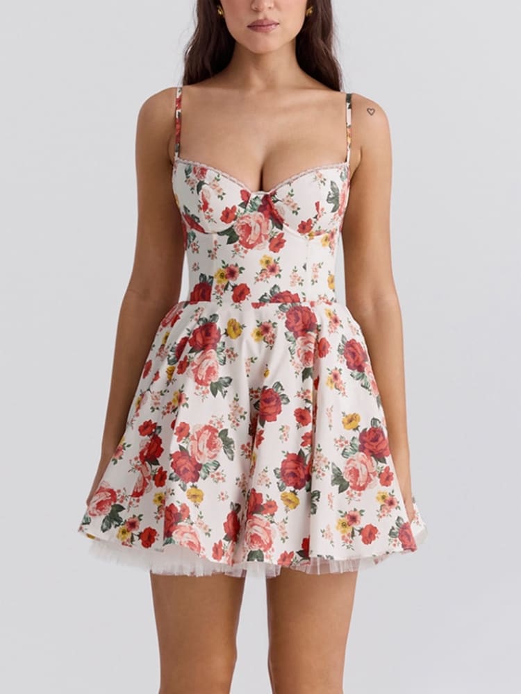 Vita Di Palma™ | Italian Rose Print Tulle Mini Dress