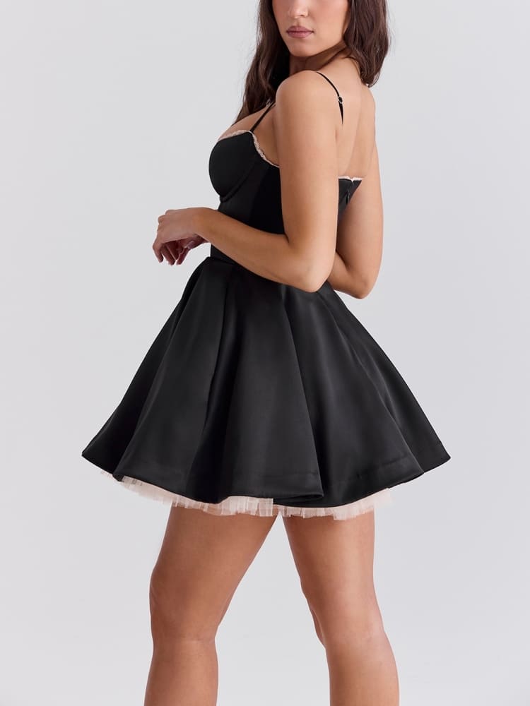 Vita Di Palma™ | Black Tulle Mini Dress